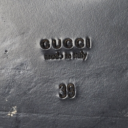 Pre Owned Gucci White Leather GG Marmont Thong Flats Size 39