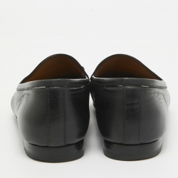 Pre Owned Gucci Black Leather Jordaan Loafers Size 39