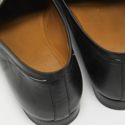 Pre Owned Gucci Black Leather Jordaan Loafers Size 39