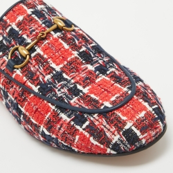 Pre Owned Gucci Multicolor Tweed Princetown Horsebit Flat Mules Size 41