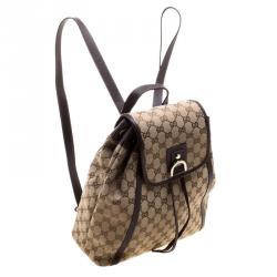 Pre Owned Gucci Beige/Ebony GG Canvas Abbey Backpack