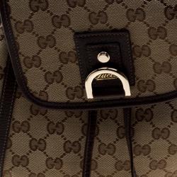 Pre Owned Gucci Beige/Ebony GG Canvas Abbey Backpack