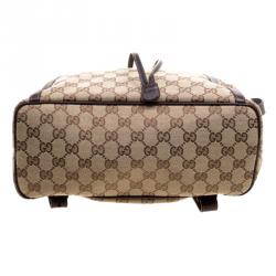 Pre Owned Gucci Beige/Ebony GG Canvas Abbey Backpack