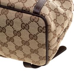 Pre Owned Gucci Beige/Ebony GG Canvas Abbey Backpack