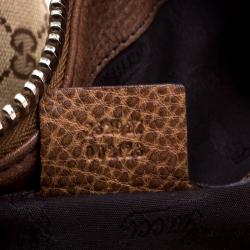 Gucci Beige GG Canvas Large Bamboo Bar Travel Bag
