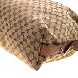 Gucci Beige GG Canvas Large Bamboo Bar Travel Bag