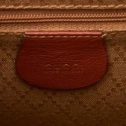 Pre Owned Gucci Bamboo Calfskin Leather Drawstring Backpack