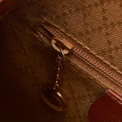 Pre Owned Gucci Bamboo Calfskin Leather Drawstring Backpack