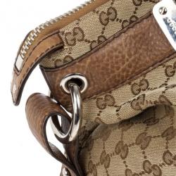 مملوكة مسبقًا Gucci Beige GG Canvas Large 'Bamboo Bar' Travel Tote