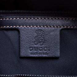 Pre Owned Gucci Beige/Blue GG Supreme Canvas Trolley Backpack Bag
