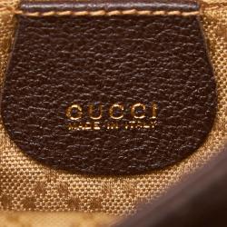 Pre Owned Gucci Dark Bamboo Suede Drawstring Backpack