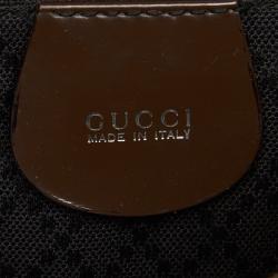 Pre Owned Gucci Brown Nylon Bamboo Backpack
