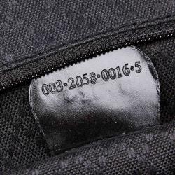 Pre Owned Gucci Black Bamboo Canvas Drawstring Backpack