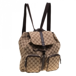 Pre Owned Gucci Beige GG Canvas Jackie Backpack