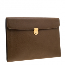 Gucci Brown Leather Vintage Document Case 