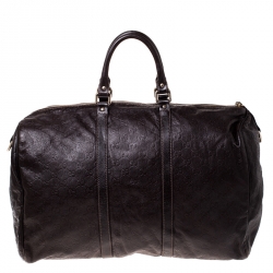 Pre Owned Gucci Brown Guccissima Leather Carry On Duffle Bag