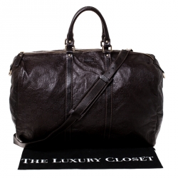 Pre Owned Gucci Brown Guccissima Leather Carry On Duffle Bag