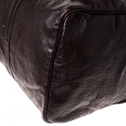 Pre Owned Gucci Brown Guccissima Leather Carry On Duffle Bag