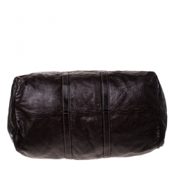 Pre Owned Gucci Brown Guccissima Leather Carry On Duffle Bag