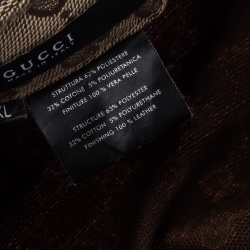 مملوكة مسبقًا Gucci Brown & Beige Monogram Print Canvas Eyelet Detail Guccisima Military Hat XL