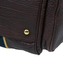 Gucci Brown Leather Duffle Travel Bag