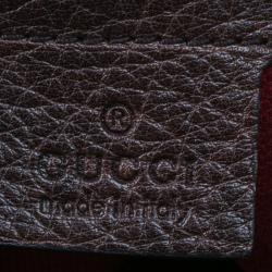 Gucci Brown Leather Duffle Travel Bag