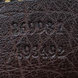 Gucci Brown Leather Duffle Travel Bag