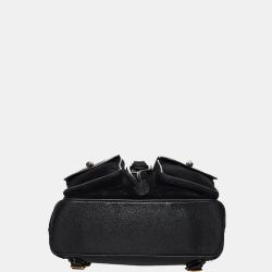 Pre Owned Gucci Black Bamboo Suede Drawstring Backpack