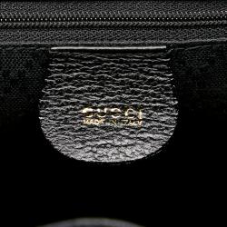 Pre Owned Gucci Black Bamboo Suede Drawstring Backpack