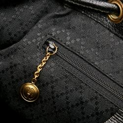 Pre Owned Gucci Black Bamboo Suede Drawstring Backpack