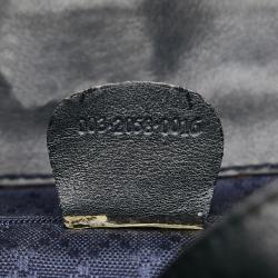 Pre Owned Gucci Black Bamboo Drawstring Leather Backpack
