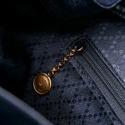 Pre Owned Gucci Blue Bamboo Suede Drawstring Backpack