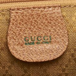 Pre Owned Gucci Brown Bamboo Suede Drawstring Backpack