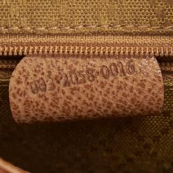 Pre Owned Gucci Brown Bamboo Suede Drawstring Backpack