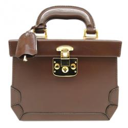 Pre Owned Gucci Brown Leather Vintage Vanity