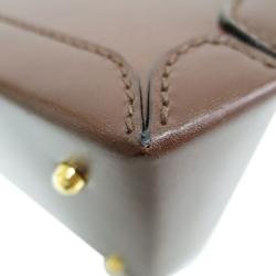 Pre Owned Gucci Brown Leather Vintage Vanity