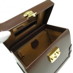 Pre Owned Gucci Brown Leather Vintage Vanity