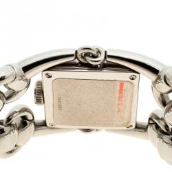 Pre Owned Gucci White Stainless Steel Signoria Horsebit 116.3 Women's Wristwatch 25 mm