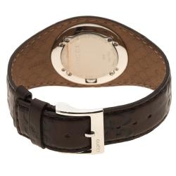 Pre Owned Gucci White 104 Bandeau Leather Women's Wristwatch 31 mm