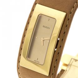 Pre Owned Gucci Gold Plated Stainless Steel 7800S Women's Wristwatch 18 mm