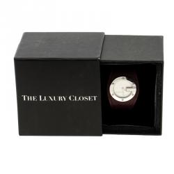 Gucci White 104 Bandeau Leather Women's Wristwatch 31 mm