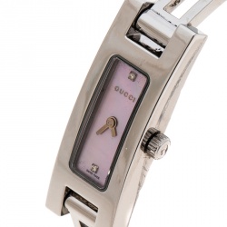 Gucci Pink Mother of Pearl Stainless Steel And Diamond 3900L Women's Wristwatch 12 mm