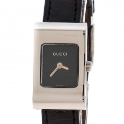 Pre Owned Gucci Black Stainless Steel 2300L Women's Wristwatch 17 mm