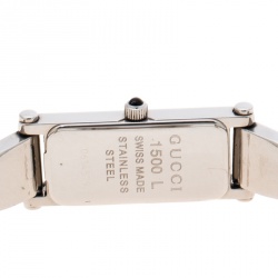 Pre Owned Gucci Silver White Stainless Steel 1500L Women's Wristwatch 12MM