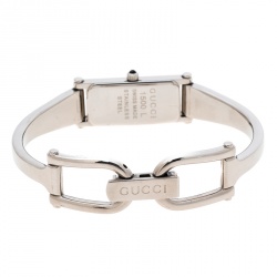 Pre Owned Gucci Silver White Stainless Steel 1500L Women's Wristwatch 12MM