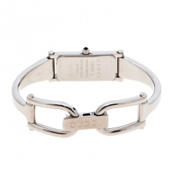 Pre Owned Gucci Silver White Stainless Steel 1500L Women's Wristwatch 12MM