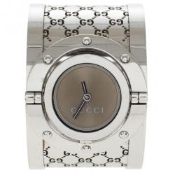 Pre Owned Gucci Brown Stainless Steel Twirl Women's Wristwatch 33MM