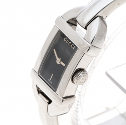 Pre Owned Gucci Black Stainless Steel 6800L Women's Wristwatch 16 mm