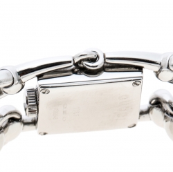 Pre Owned Gucci White Stainless Steel Signoria Horsebit 116.5 Women's Wristwatch 20 mm