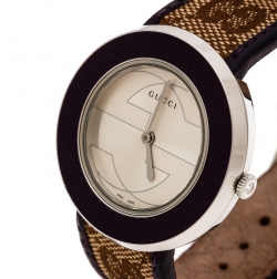 Gucci Silver Stainless Steel U-Play 129.4 Women's Wristwatch 35 mm